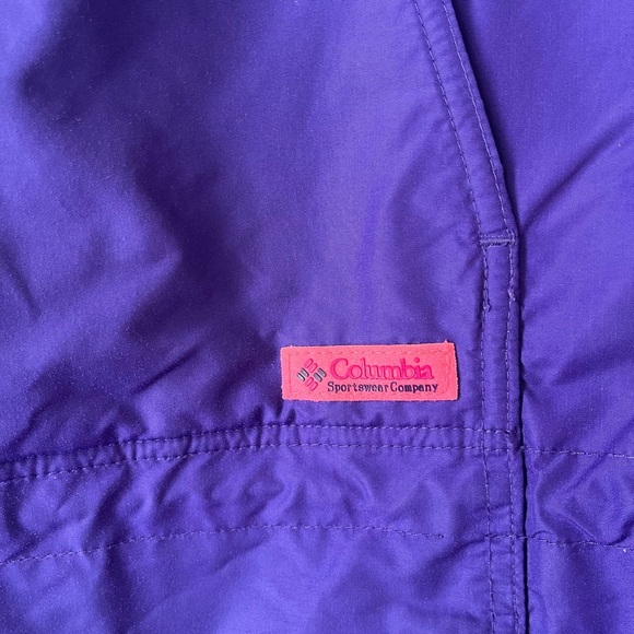 Vintage Columbia pullover Anorak neon hooded ski jacket shell pockets - Picture 2 of 14